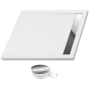 Brodzik 120x100 WEST NEW biały +ruszt stal szcz. +syfon