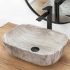 Umywalka ceramiczna nablatowa REA BELINDA ASH imitacja kamienia wzór