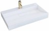 Umywalka konglomeratowa nablatowa REA GOYA 70CM WHITE biała prostokątna