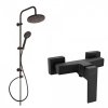 Bateria natryskowa Paros czarna + deszczownica Dark