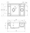 Zlewozmywak granitowy magnetyczny 1,5-komorowy bez ociekacza - Magnetic grafit metalik 69x50 ZRM_G503