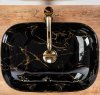  Umywalka ceraminczna nablatowa Belinda Black Marble Shiny 46,5x33,5 