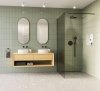 Invena ścianka walk-in 90x200 grafitowa szkło 8 mm hartowane czarny profil