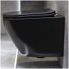 Miska WC wisząca bezkołnierzowa Delos slim czarna z deską 