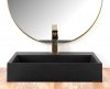 Umywalka konglomeratowa nablatowa REA GOYA BLACK MAT 60CM czarna