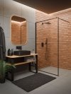 Invena ścianka walk-in 110x200 transparentna czarna rama szkło 8 mm hartowane