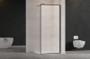 Invena ścianka walk-in 100x200 transparentna czarna rama szkło 8 mm hartowane