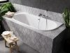 Besco Wanna przyścienna Vica Slim + 170x80 + syfon klik-klak biały z płaskim przelewem