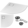 Brodzik półokrągły Tako Slim 80x80 biały + syfon