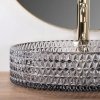 Umywalka szklana nablatowa okrągła REA CRISTAL GREY 39 kryształowa szara