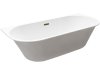 Besco Wanna przyścienna Vica Slim + 150x80 + syfon klik-klak grafitowy z płaskim przelewem