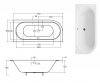 BESCO Wanna 180x80 Avita Slim Prawa + Syfon
