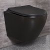 Miska WC wisząca bezkołnierzowa Delos slim czarna z deską 