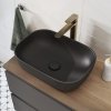 Umywalka ceramiczna nablatowa MODUO 50 prostokątna antracyt