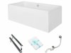 BESCO Wanna 175x80 Quadro z białą obudową + Syfon