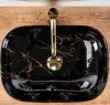  Umywalka ceraminczna nablatowa Belinda Black Marble Shiny 46,5x33,5 
