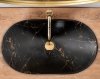 Umywalka ceramiczna nablatowa REA ROYAL BLACK MARBLE MATT czarny marmur