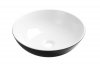 Umywalka ceramiczna nablatowa okrągła Tinos czarno/biała