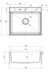 Zlewozmywak granitowy Andante 1 - komorowy 60x52 antracyt ZQN_T103