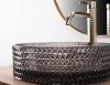  Umywalka szklana nablatowa Cristal Black 35,5x35,5 