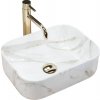 Umywalka ceramiczna nablatowa REA DEMI MINI AIAX SHINY imitacja marmuru