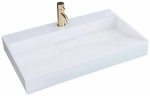 Umywalka konglomeratowa nablatowa REA GOYA 70CM WHITE biała prostokątna