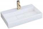 Umywalka konglomeratowa nablatowa REA GOYA WHITE 60CM biała prostokątna