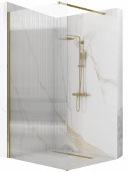 Ścianka prysznicowa Aero Intimo złota szczotkowana 90 cm ryflowana