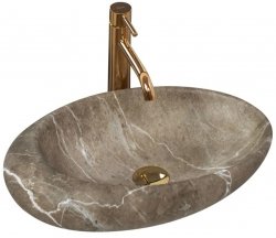 Umywalka ceramiczna nablatowa REA ROXY B STONE NATURE imitacja kamienia