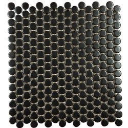 Mozaika gresowa BLACK SMALL CIRCLES MATT 30x30 cm 