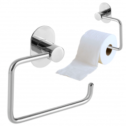 Uchwyt na papier toaletowy do WC ścienny samoprzylepny przykręcany chrom