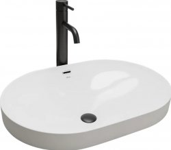 Umywalka wpuszczana w blat REA ARLETA biała ceramiczna