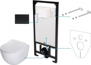 Zestaw WC z miską Peonia 6w1 CDEN6ZPW