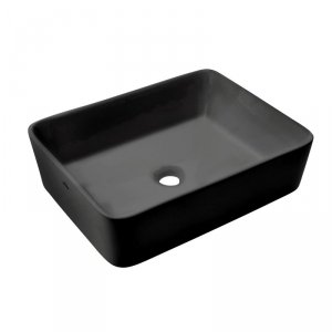 Umywalka ceramiczna nablatowa prostokątna Paros black