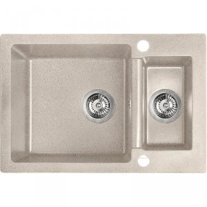 Zlewozmywak granitowy 1,5-komorowy CELIA beżowy 440x650mm SBC_430T