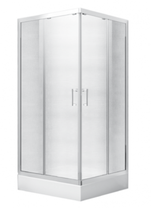 Kabina prysznicowa kwadratowa Modern 165 niska 80x80 cm mrożona 