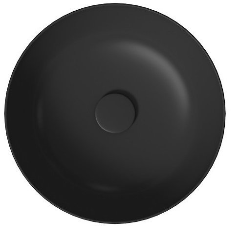 Umywalka ceramiczna nablatowa Larga okrągła 40 cm antracyt mat