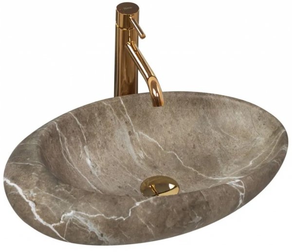 Umywalka ceramiczna nablatowa REA ROXY B STONE NATURE imitacja kamienia