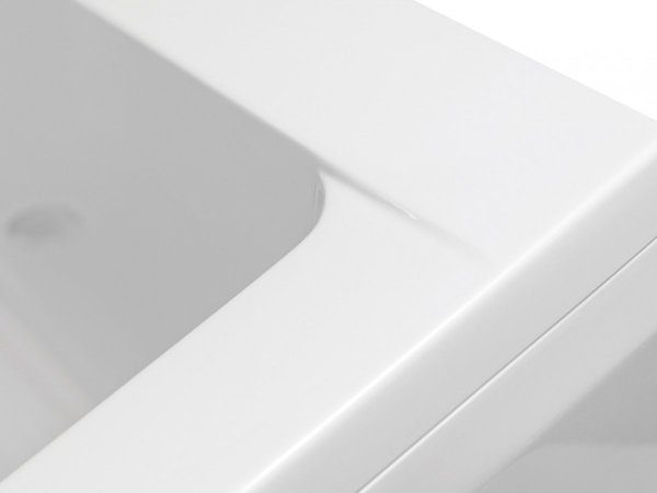 BESCO Wanna 180x80 Quadro z białą obudową + Syfon
