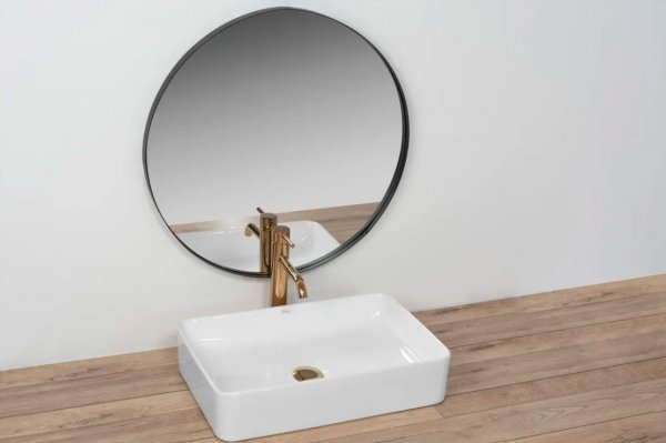 Umywalka ceramiczna nablatowa REA AVIA WHITE biała prostokątna