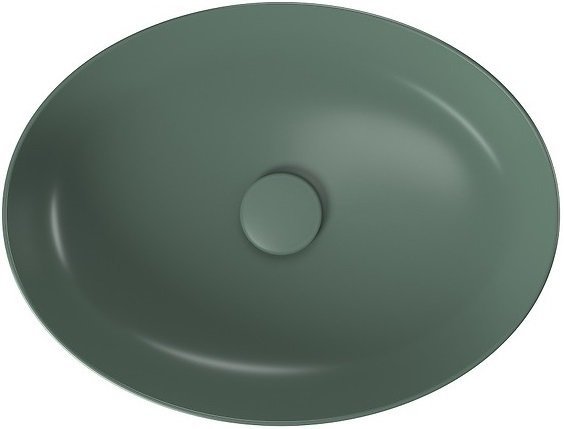 Umywalka ceramiczna nablatowa Larga Elipsa 50x38 cm zielony mat