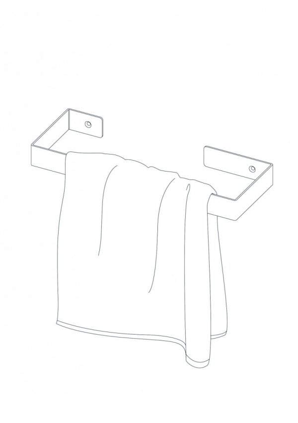 Wieszak na ręcznik ścienny 30 cm Mokko Bianco - biały ADM_A611
