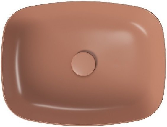 Umywalka ceramiczna nablatowa Larga prostokątna 50x38 cm ceglasty mat
