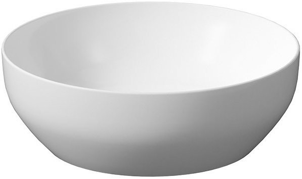 Umywalka ceramiczna nablatowa Larga okrągła 40 cm biały mat + korek