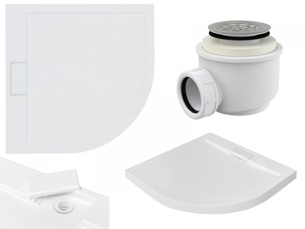 Besco Brodzik półokrągły Axim Ultraslim biały 80x80