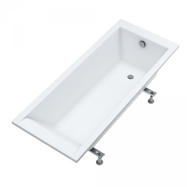 WANNA prostokątna SCHEDPOL KRONOS SLIM 150x70 biała nogi syfon chrom gratis