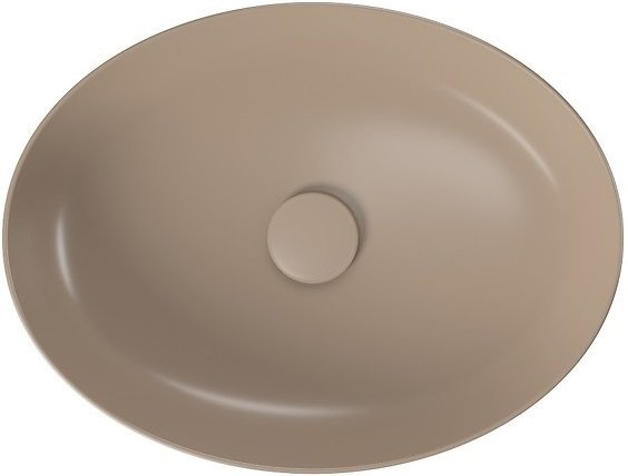 Umywalka ceramiczna nablatowa Larga Elipsa 50x38 cm brązowy mat
