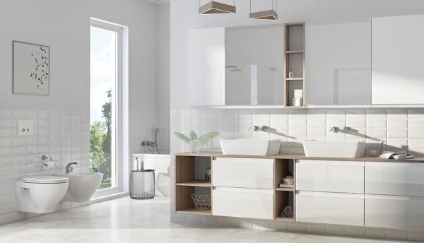 Zestaw szafka z umywalką MODUO SLIM 60 biała
