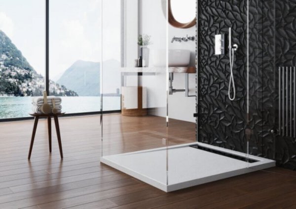 Brodzik 110x90 WEST NEW biały +ruszt chrom +syfon