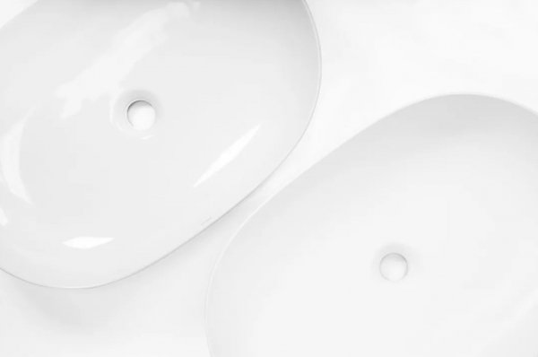 Umywalka ceramiczna nablatowa owalna REA CLEO 61 WHITE MATT biała matowa
